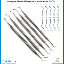 Load image into Gallery viewer, AMALGAM COMPOSITE FILLING INSTRUMENT SET 5 DENTAL GERMAN ST STEEL
