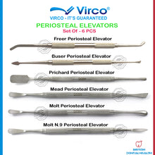 Load image into Gallery viewer, Dental Periosteal Elevators Mead, Molt, Molt N, Prichard, Freer, Buser, Set of 6
