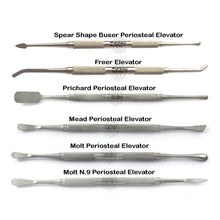 Load image into Gallery viewer, Dental Periosteal Elevators Mead, Molt, Molt N, Prichard, Freer, Buser, Set of 6
