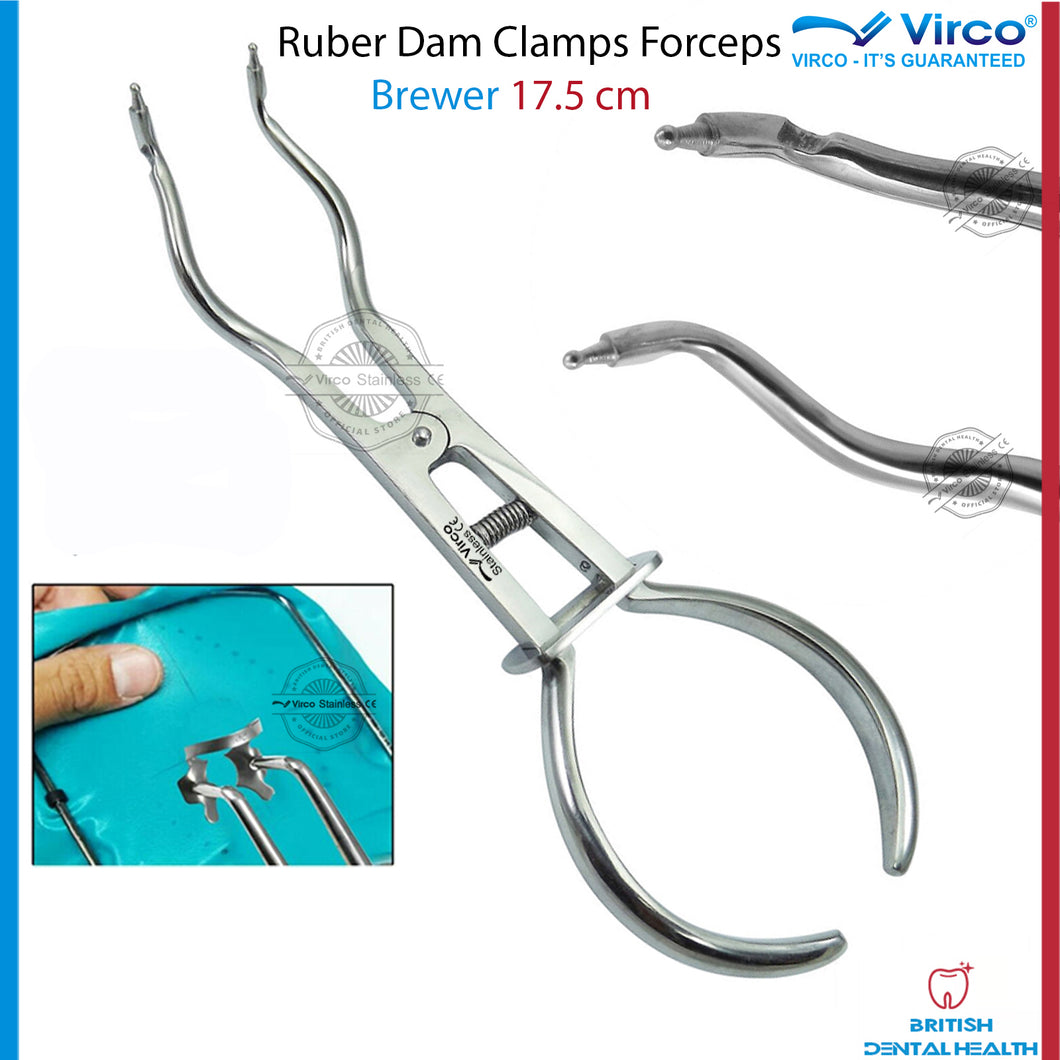 DENTAL BREWER RUBBER DAM FORCEPS CLAMP PLIERS 17.5 cm Restorative Lab