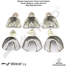 Load image into Gallery viewer, Dental Impression Trays Rim Lock Perforated Regular S, M, L Upper / Lower
