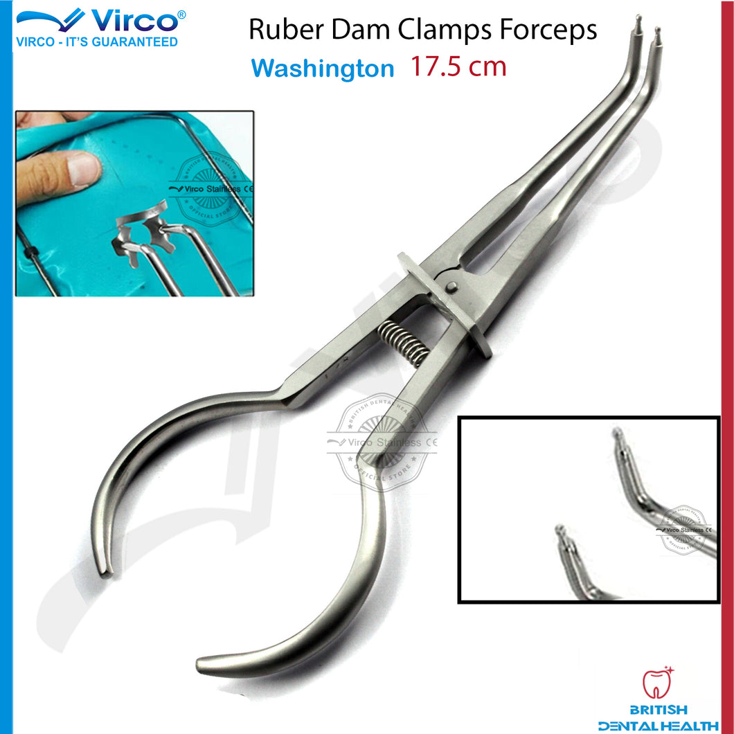 STOKE Forceps Washington Rubber Dam Clamp Forceps 17.5CM Dental Restorative Instrument