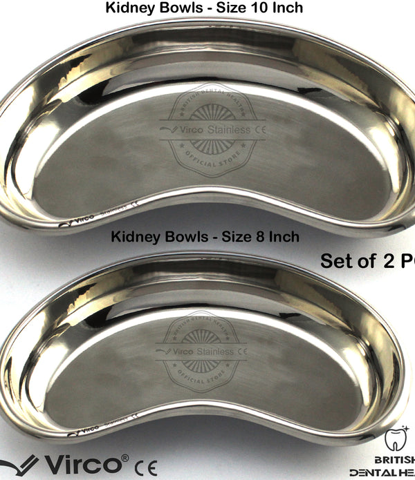 Set of 2 Kidney Trays Bowls 8