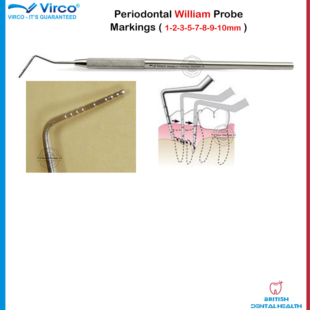 Dental Periodontal Williams Probe BPR PSR Pocket Depth Measuring Probes