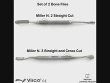 Load and play video in Gallery viewer, MILLER-COLBURN BONE FILE DOUBLE-ENDED DENTAL SURGICAL ORTHOPEDIC STAINLESS STEEL
