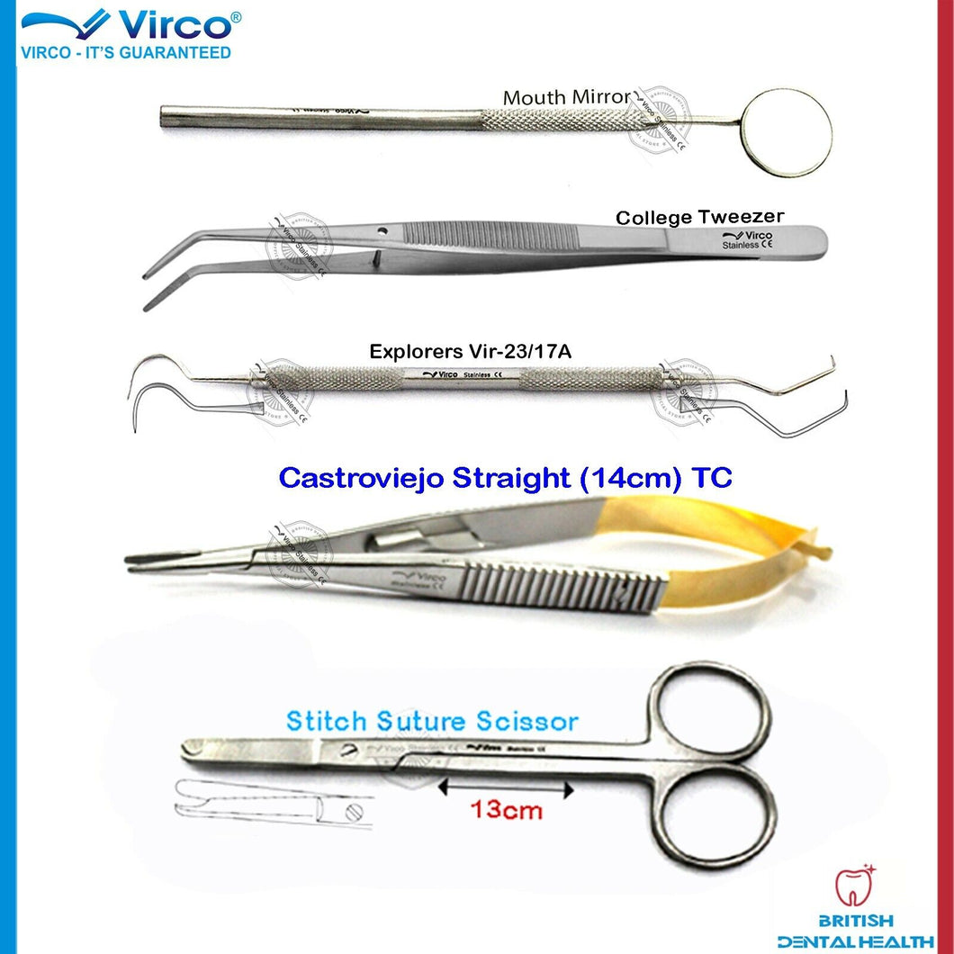 Dental Dentist Suture Removal kit, Dental Instruments, Suture scissor Explorers