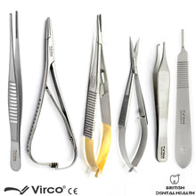 Load image into Gallery viewer, Micro Tools Inst Noyes Micro Scissors Adson DeBakey Castroviejo Needle Holder
