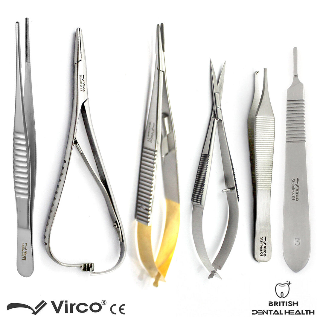 Micro Tools Inst Noyes Micro Scissors Adson DeBakey Castroviejo Needle Holder