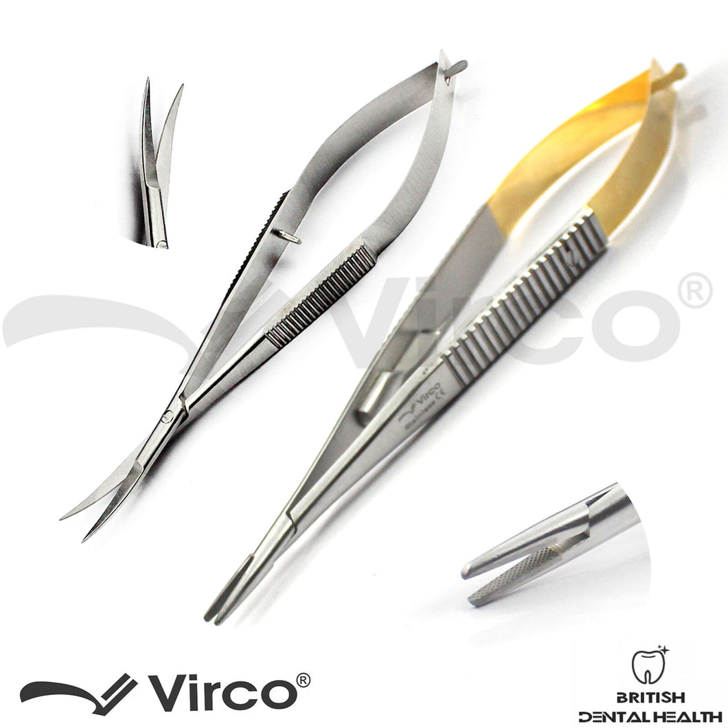 Castroviejo Needle Holder Micro Spring Scissors Suture Forceps Microsurgical