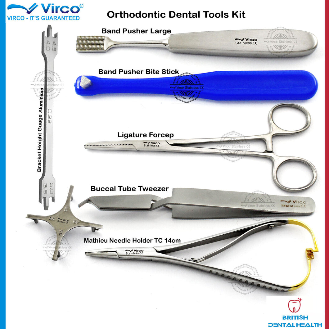 ORTHODONTIC DENTAL TOOLS KIT BAND PUSHER SEATER MATHIEU LIGATURE BRACKET TWEEZER